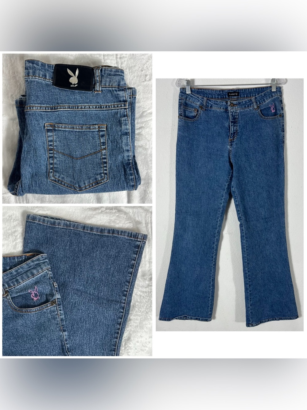 Playboy Vintage Jeans Bootcut Flare Y2K Low Rise